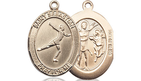 14kt Gold Filled Saint Sebastian Figure Skating Medal