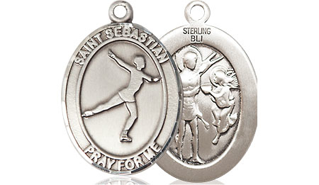 Sterling Silver Saint Sebastian Figure Skating Medal