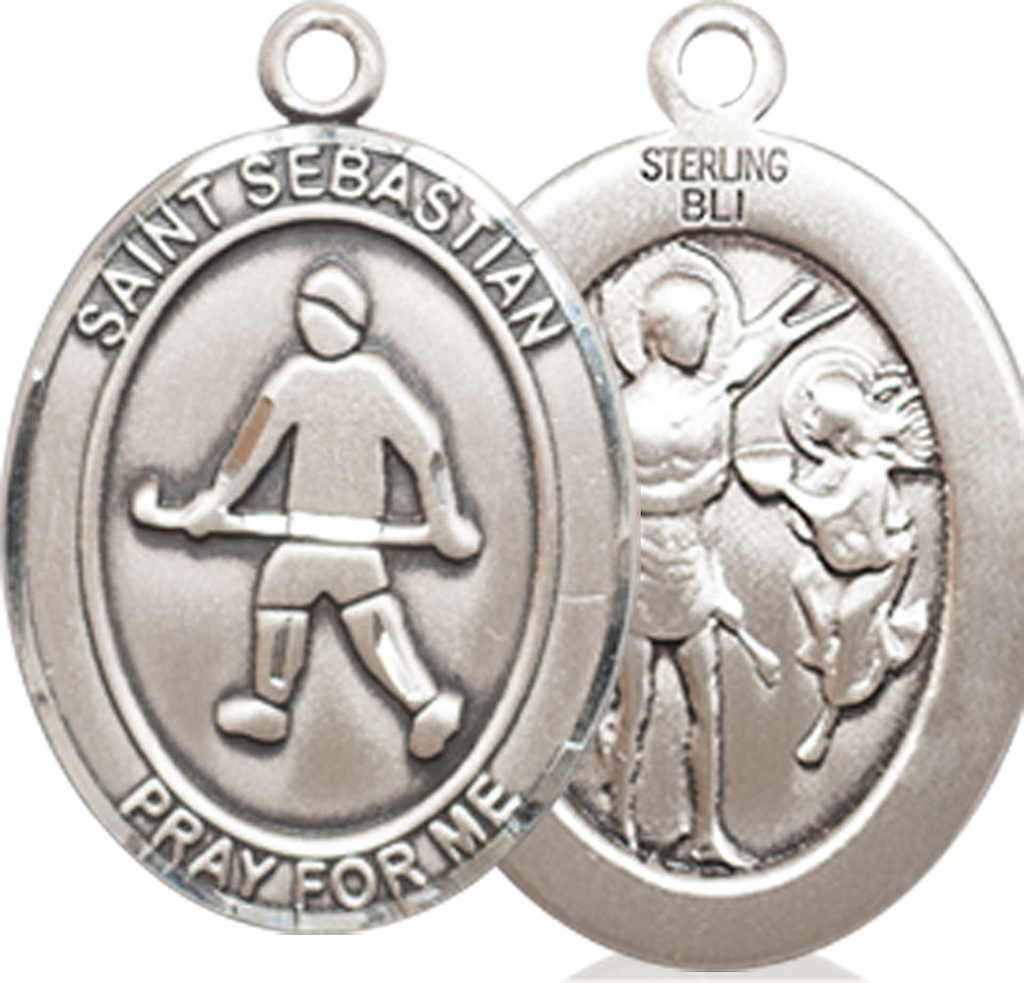 Sterling Silver Saint Sebastian Field Hockey Medal