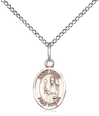 Sterling Silver Saint Regis Pendant on a 18 inch Sterling Silver Light Curb chain