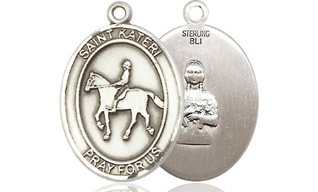 Sterling Silver Saint Kateri Equestrian Medal