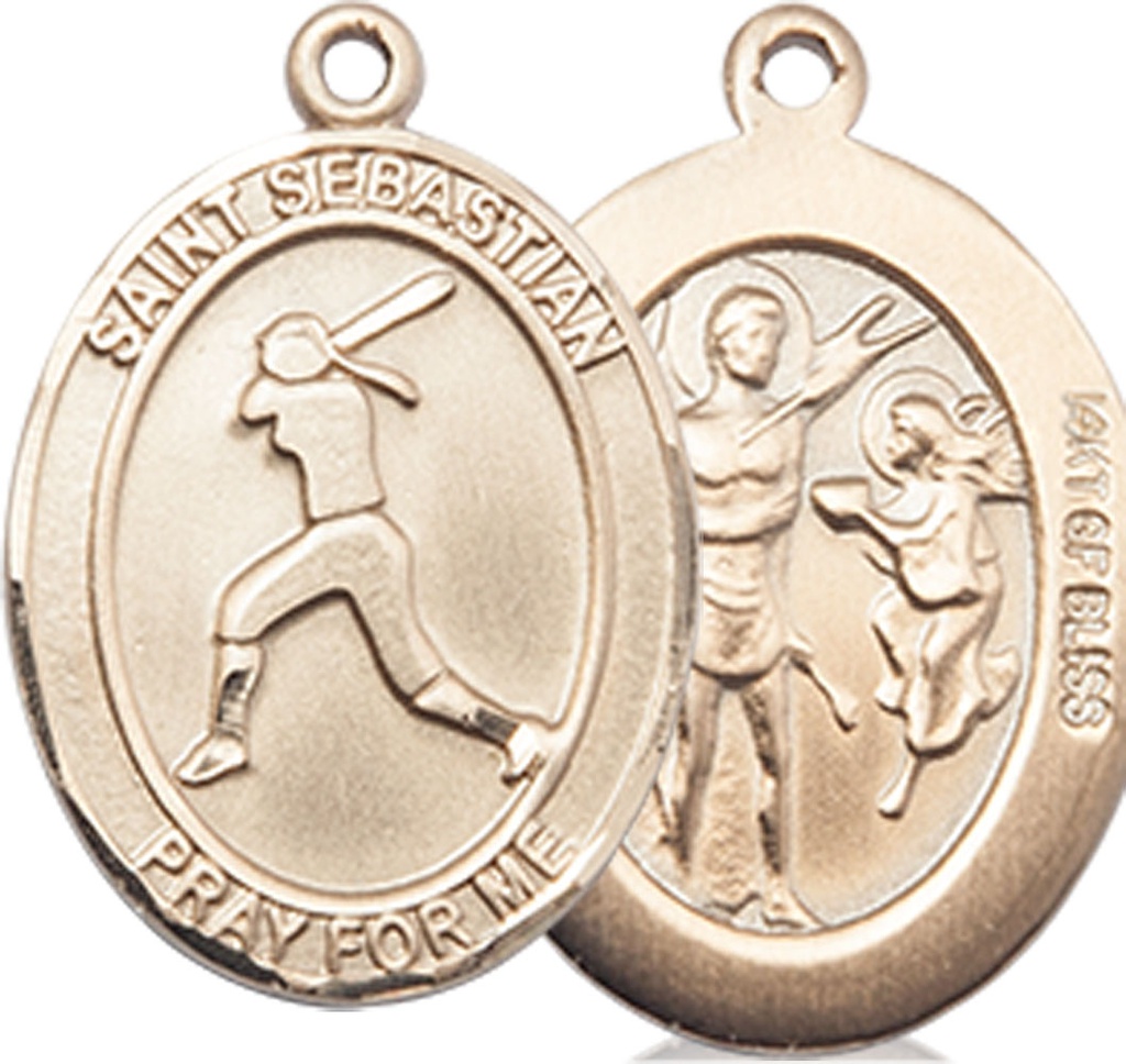 14kt Gold Filled Saint Sebastian  Softball Medal