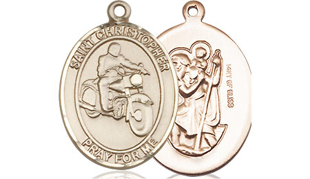 14kt Gold Filled Saint Christopher Motorcycle Medal