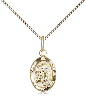 14kt Gold Filled Saint Anthony Pendant on a 18 inch Gold Filled Light Curb chain