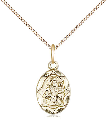 14kt Gold Filled Saint Joseph Pendant on a 18 inch Gold Filled Light Curb chain