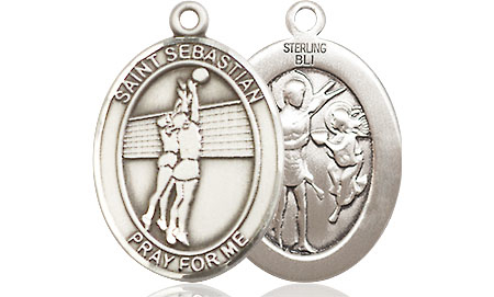 Sterling Silver Saint Sebastian Volleyball Medal