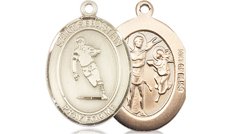 14kt Gold Filled Saint Sebastian Rugby Medal