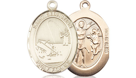 14kt Gold Filled Saint Sebastian Fishing Medal