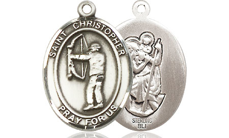 Sterling Silver Saint Christopher Archery Medal