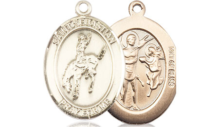 14kt Gold Filled Saint Sebastian Rodeo Medal