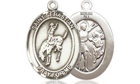 Sterling Silver Saint Sebastian Rodeo Medal