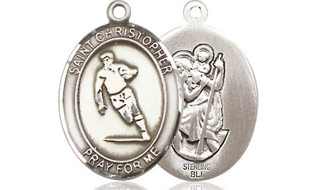 Sterling Silver Saint Christopher Rugby Medal