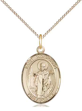 14kt Gold Filled Saint Wolfgang Pendant on a 18 inch Gold Filled Light Curb chain