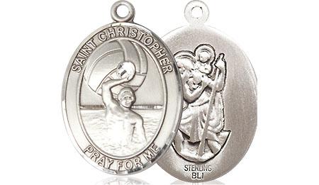 Sterling Silver Saint Christopher Water Polo-Men Medal