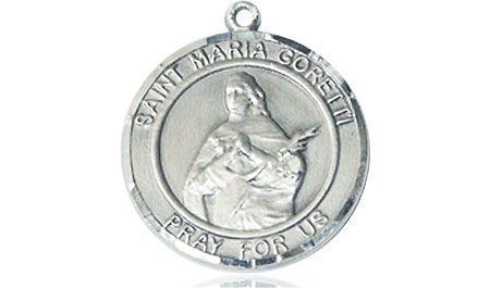 Sterling Silver Saint Maria Goretti Medal