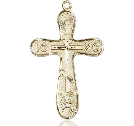 14kt Gold Golgotha Cross Medal