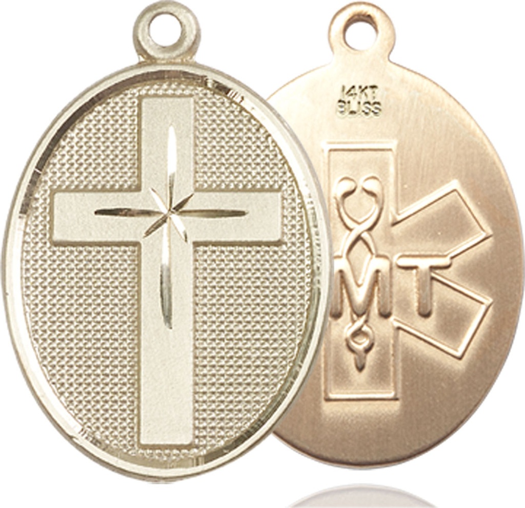 14kt Gold Cross EMT Medal