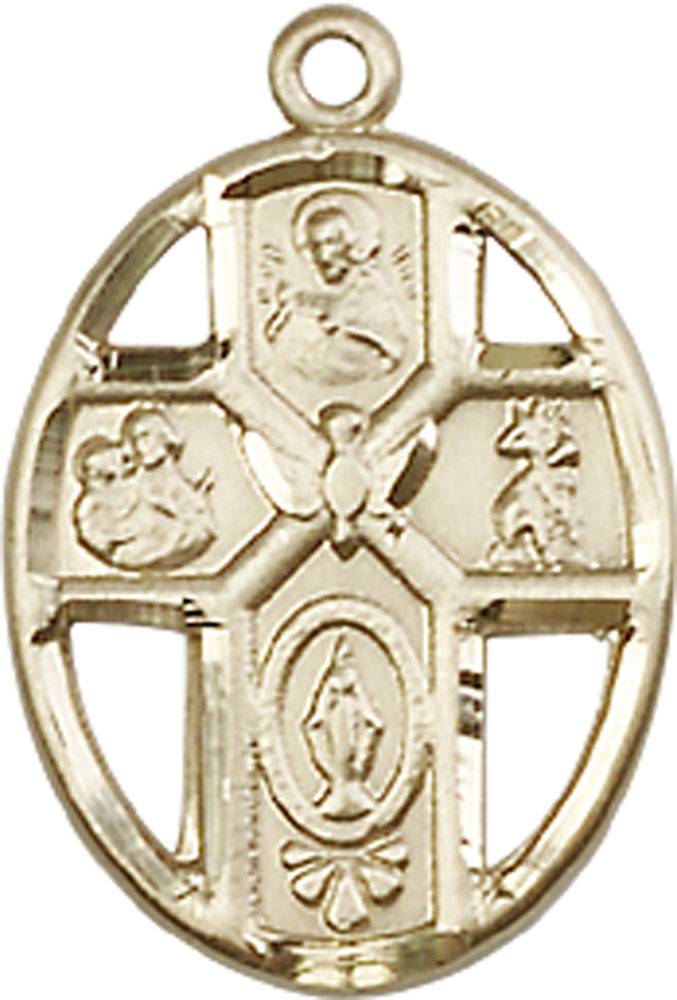 14kt Gold 5-Way / Holy Spirit Medal