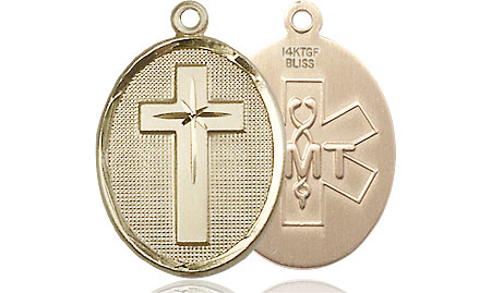 14kt Gold Cross EMT Medal