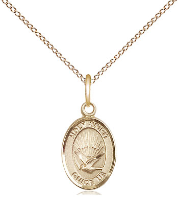 14kt Gold Filled Holy Spirit Pendant on a 18 inch Gold Filled Light Curb chain