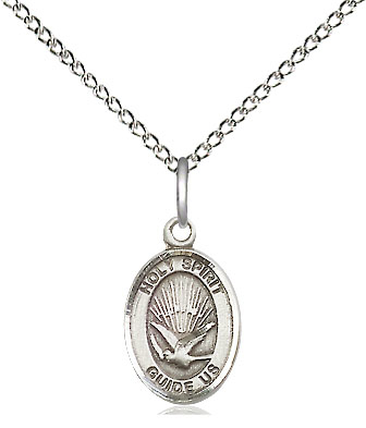 Sterling Silver Holy Spirit Pendant on a 18 inch Sterling Silver Light Curb chain