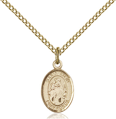 14kt Gold Filled Maria Stein Pendant on a 18 inch Gold Filled Light Curb chain