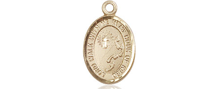 14kt Gold Footprints Cross Medal