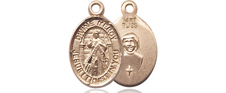 14kt Gold Divine Mercy Medal