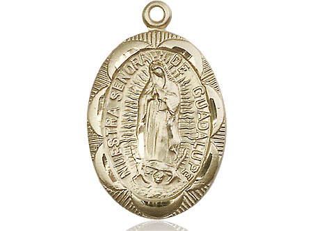 14kt Gold Our Lady of Guadalupe Medal