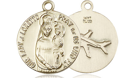 14kt Gold Our Lady of Loretto Medal