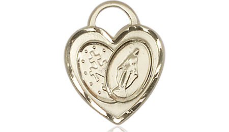 14kt Gold Miraculous Heart Medal