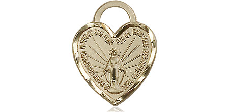 14kt Gold Miraculous Heart Medal