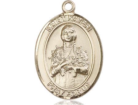 14kt Gold Filled Saint Kateri Tekakwitha Medal
