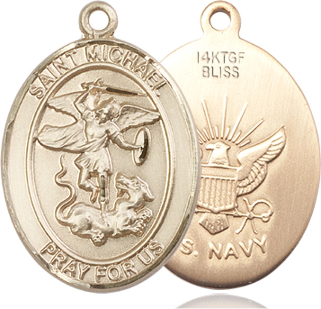 14kt Gold Filled Saint Michael Navy Medal