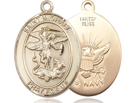 14kt Gold Filled Saint Michael Navy Medal