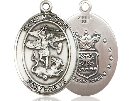 Sterling Silver Saint Michael Air Force Medal