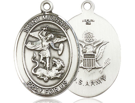 Sterling Silver Saint Michael Army Medal