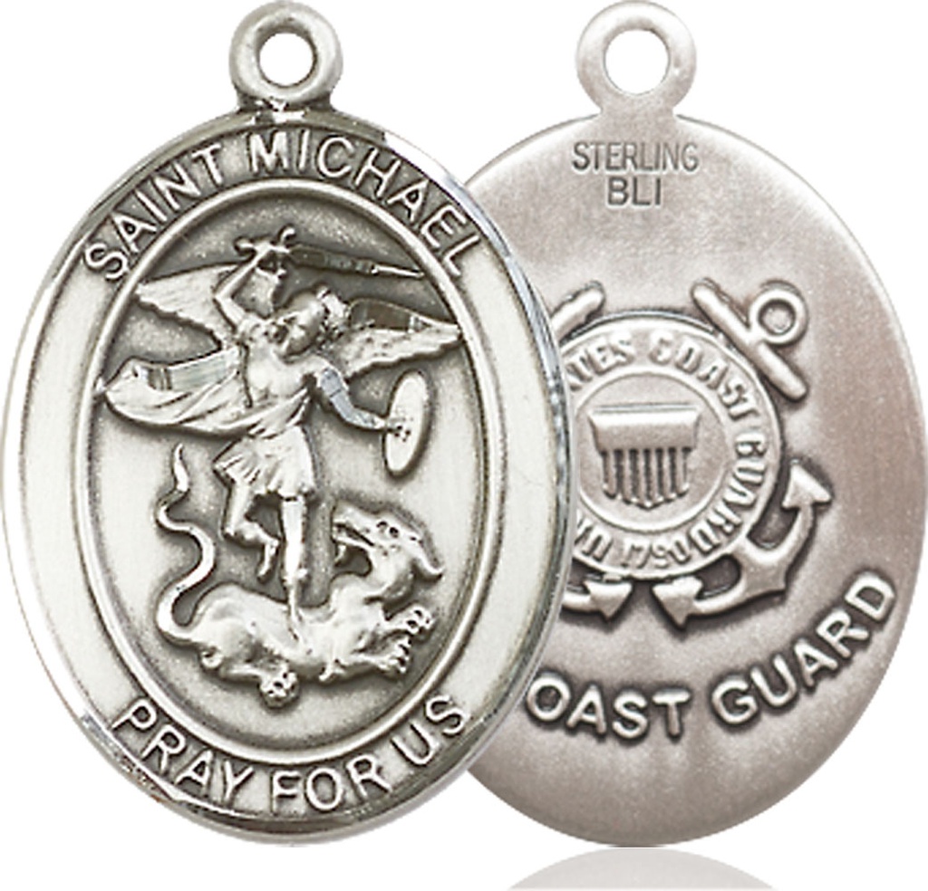 Sterling Silver Saint Michael Coast Guard Medal