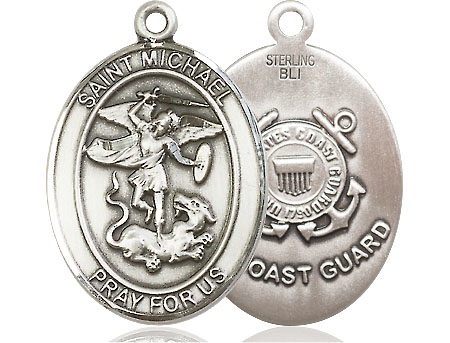 Sterling Silver Saint Michael Coast Guard Medal