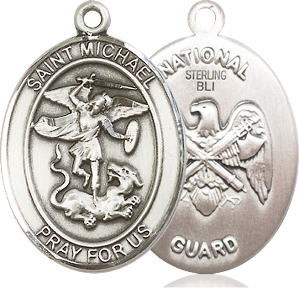 Sterling Silver Saint Michael National Guard Medal