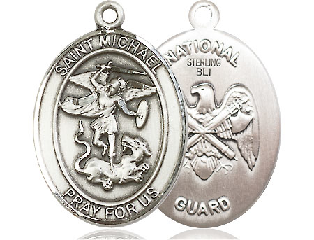 Sterling Silver Saint Michael National Guard Medal