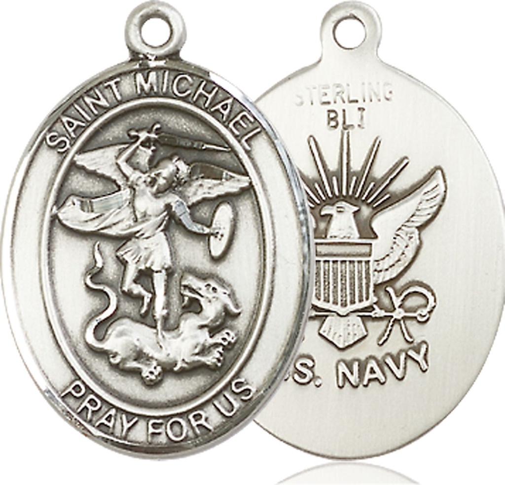 Sterling Silver Saint Michael Navy Medal