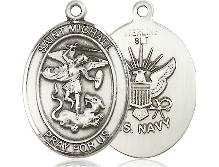 Sterling Silver Saint Michael Navy Medal