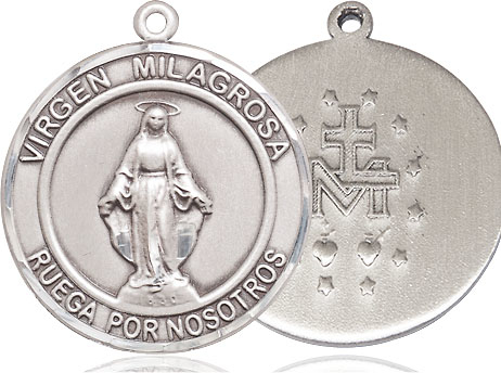 Sterling Silver Virgen Milagrosa Medal