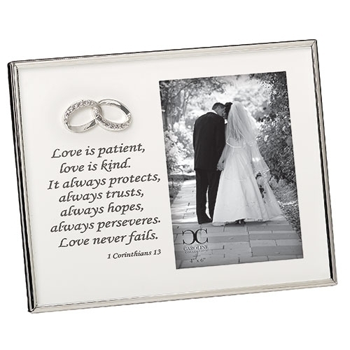 7"H Love Is Patient frame fits 4x6