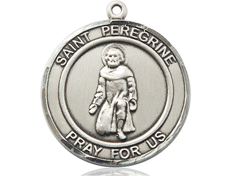 Sterling Silver Saint Peregrine Medal