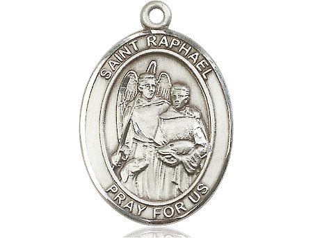 Sterling Silver Saint Raphael the Archangel Medal