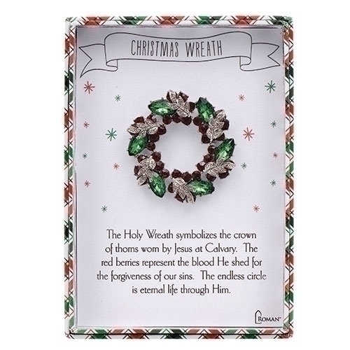 2&quot;H Christmas Wreath Story Pin - Christmas