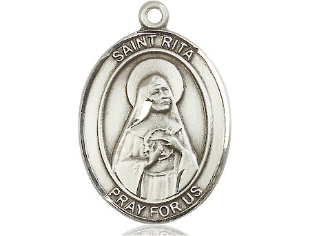 Sterling Silver Saint Rita of Cascia Medal