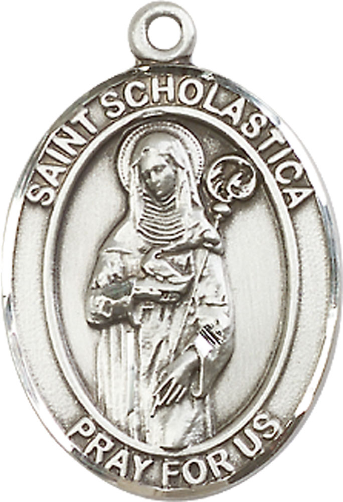 Sterling Silver Saint Scholastica Medal